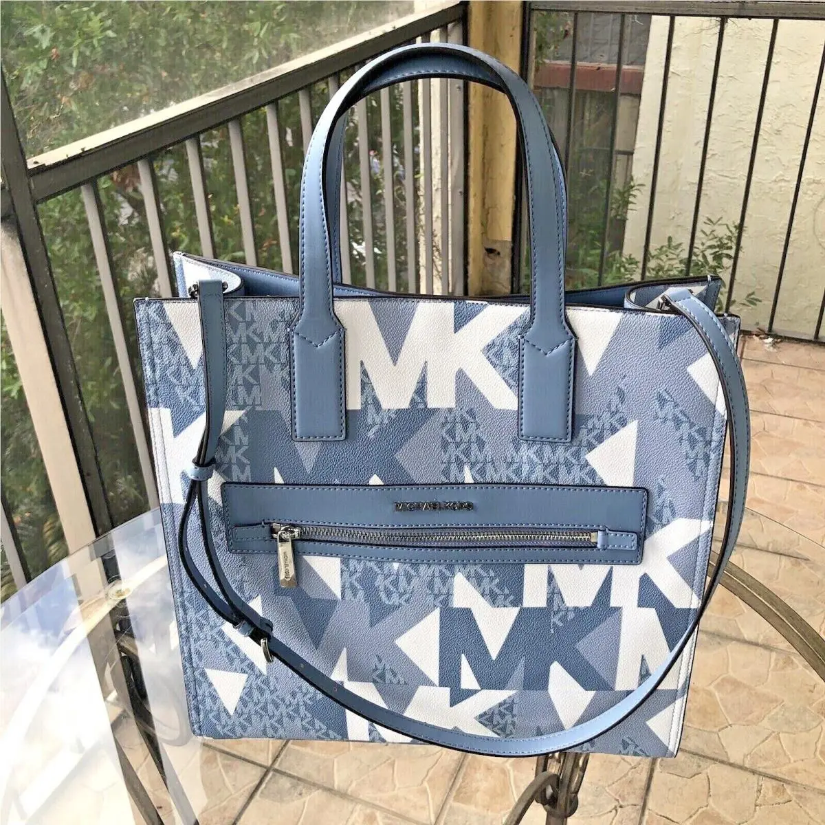 Women Tote Crossbody Bag Handbag Purse Shoulder Messenger Satchel BLUE CHAMBRAY MULTI by Michael Kors