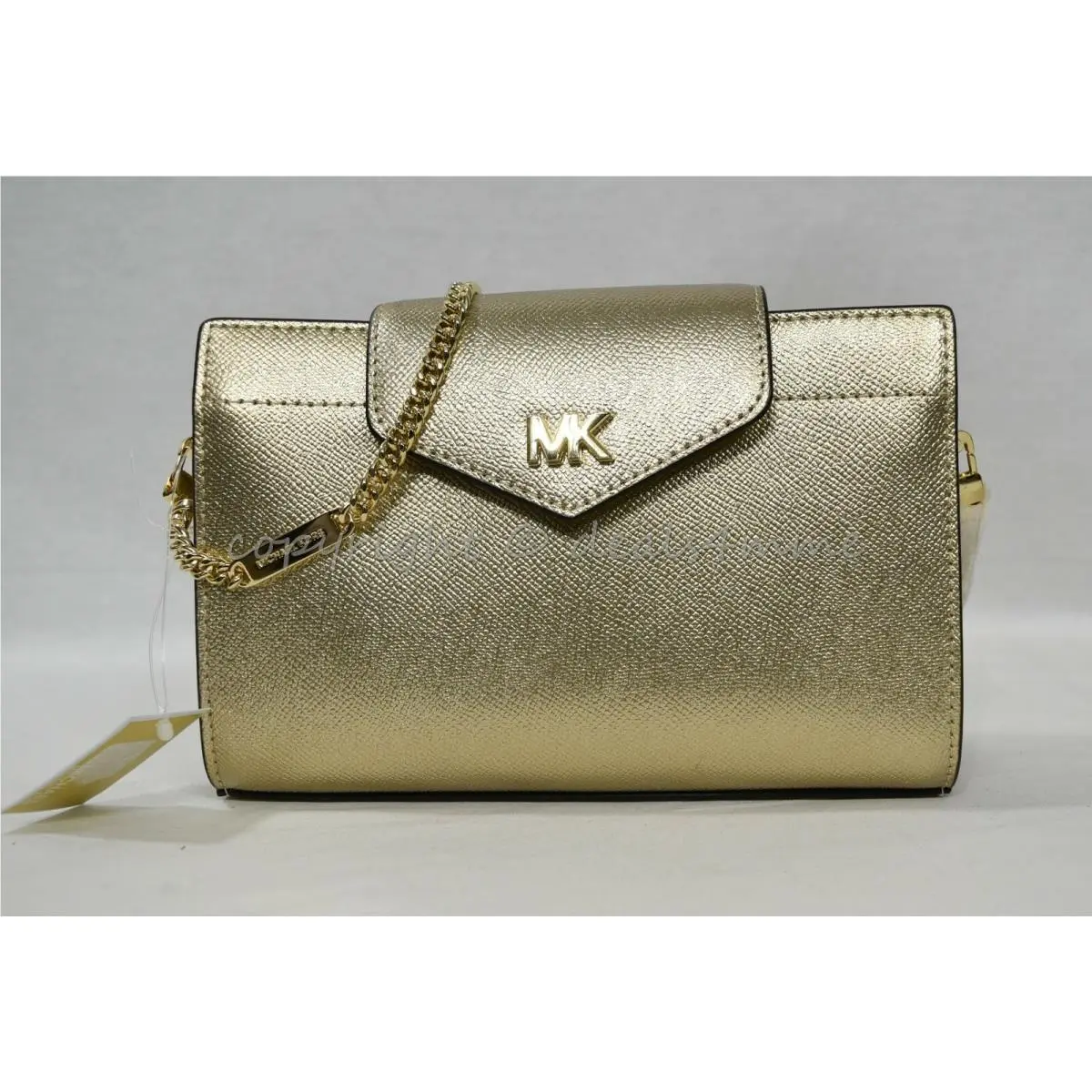 32H8MF5C2M Saffiano Leather Medium Convertible Crossbody/clutch Pale Gold by Michael Kors