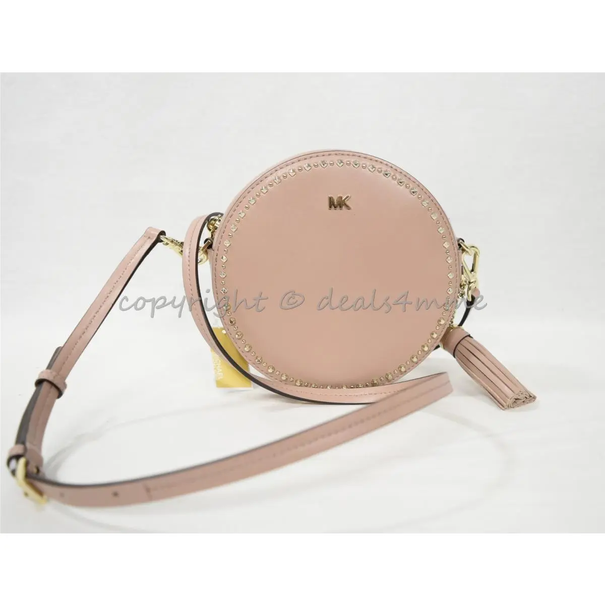 Studded Leather Canteen Crossbody / Shoulder Bag in Luxe Teal /fawn Fawn with Gold-tone Hardware by Michael Kors