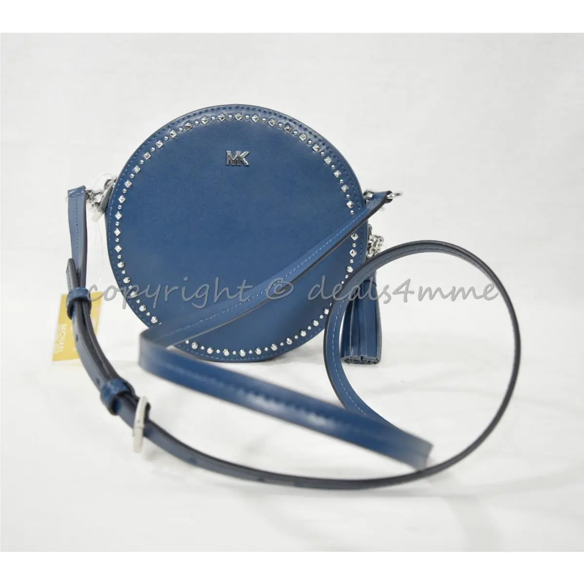 Studded Leather Canteen Crossbody / Shoulder Bag in Luxe Teal /fawn Teal with Silver-tone Hardware by Michael Kors