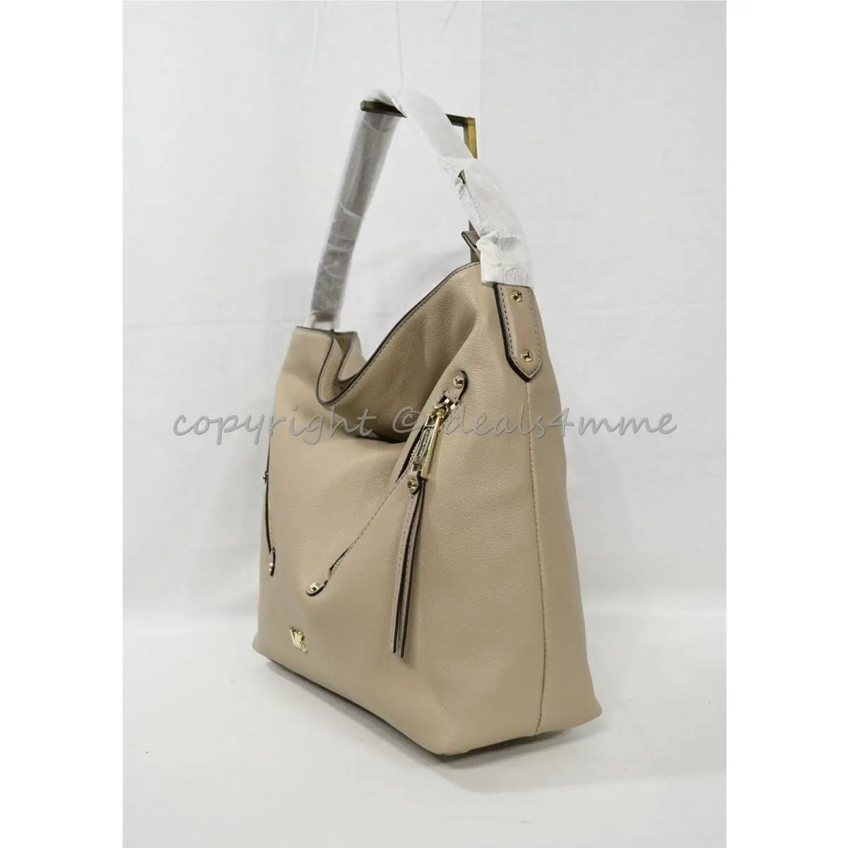 Evie Large Pebbled Leather Double Zipper Hobo/shoulder Bag Truffel by Michael Kors