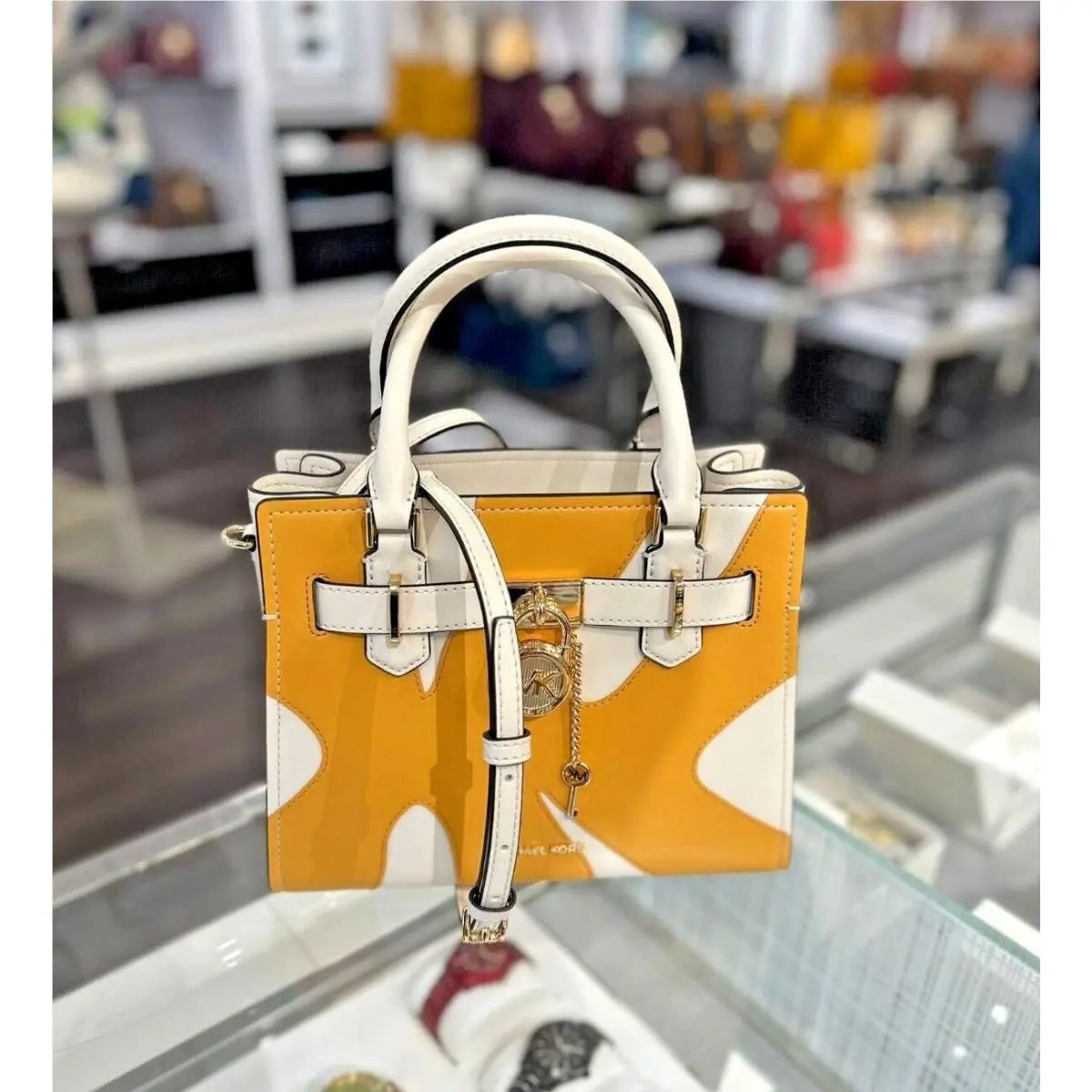 Michael Kors Hamilton Small Women Satchel Crossbody Handbag Purse Messenger Lady