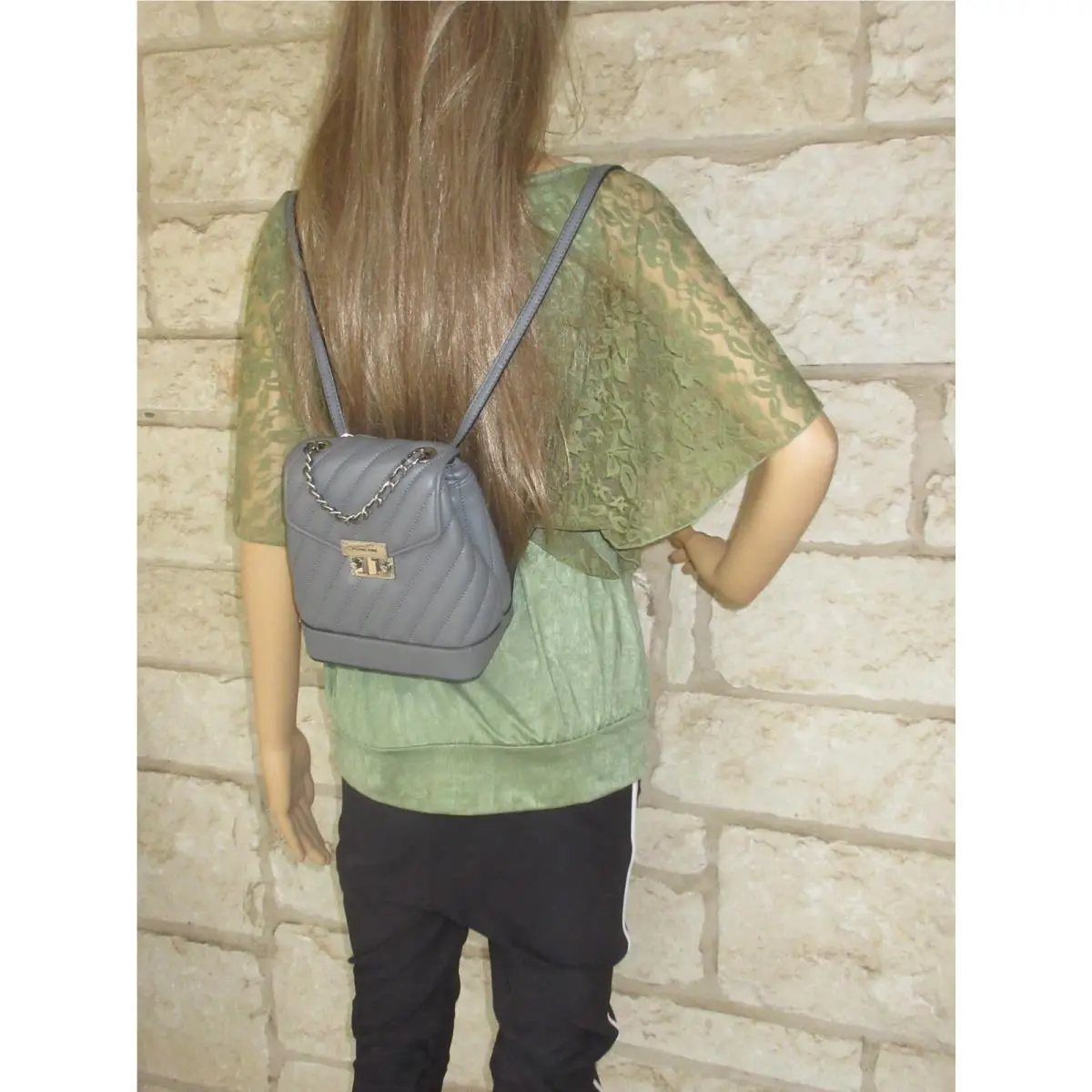 Backpack XS Convertible Gray Black or Merlot Quilted Leather XS Gray/Silver backpack/x-body/Shoulder/Handbag by Michael Kors