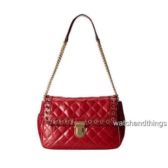 Kors Hippie Grommet Sloan Shoulder Flap Bag 30H4GVHF3L - Dark Red