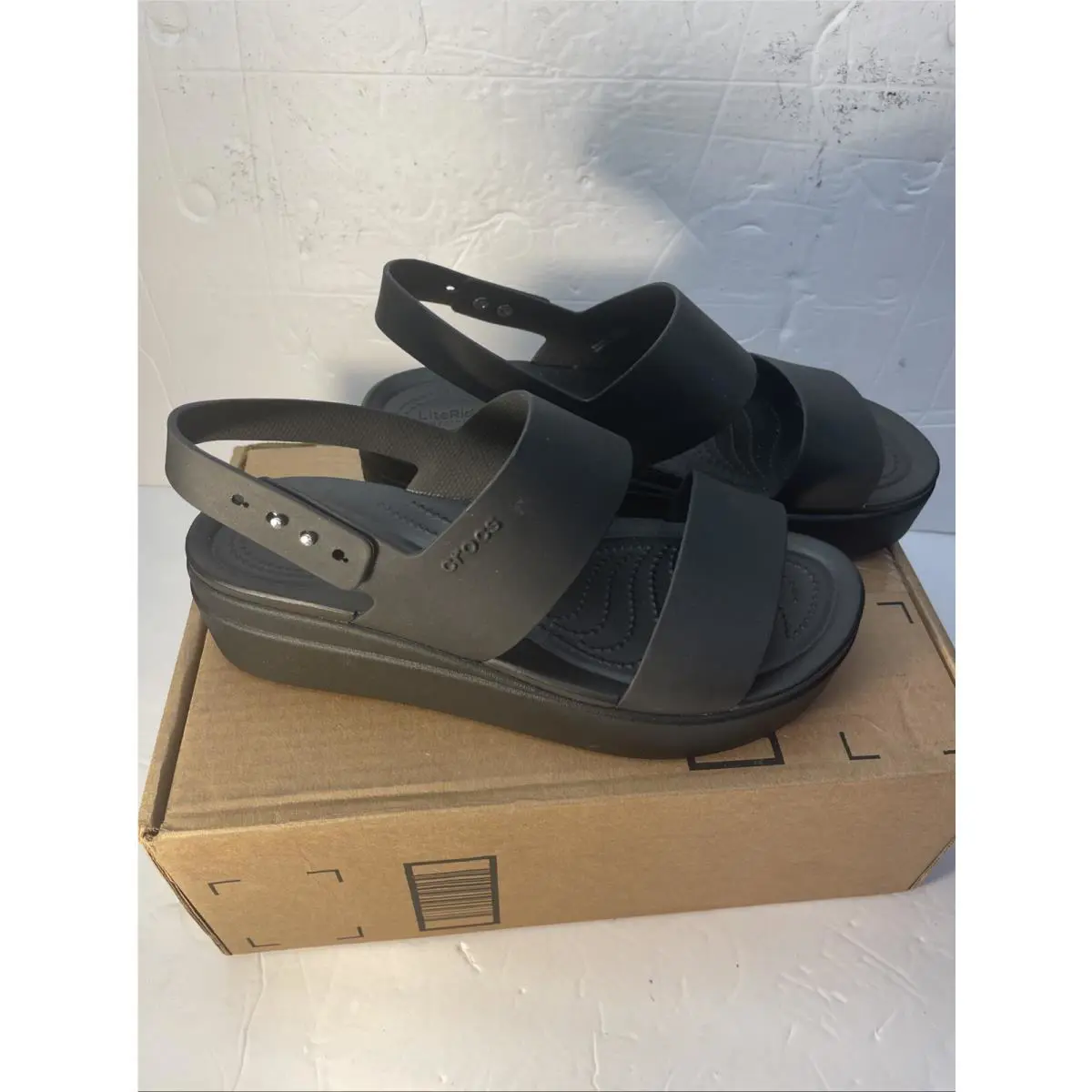 Crocs shoes - 206453 - Brooklyn Low Wedge Sandal - 2064543 - Multi/Stucco-Snake 1