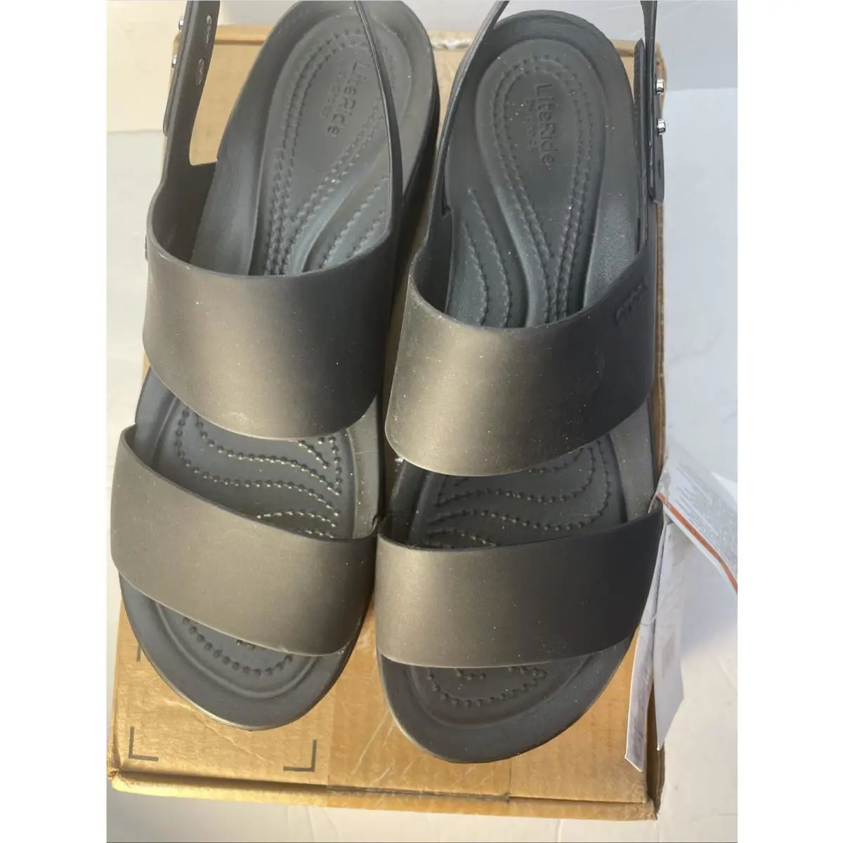 Crocs shoes - 206453 - Brooklyn Low Wedge Sandal - 2064543 - Multi/Stucco-Snake 4