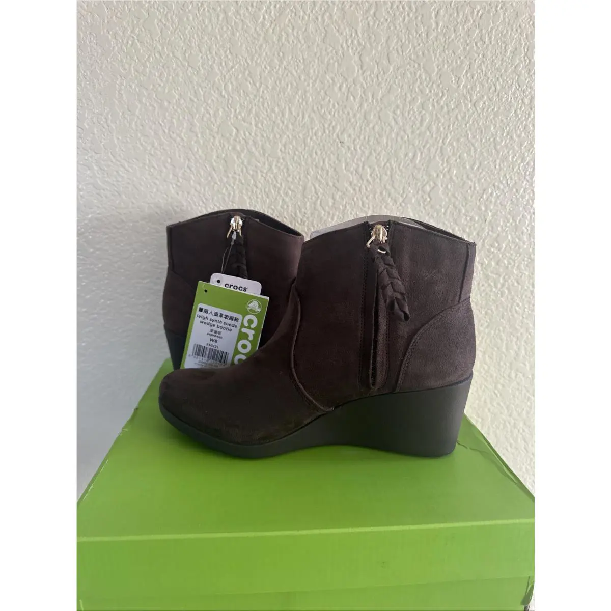 Crocs shoes - Crocs Leigh Suede Wedge Bootie - Brown (UPC: 887350803150) 0