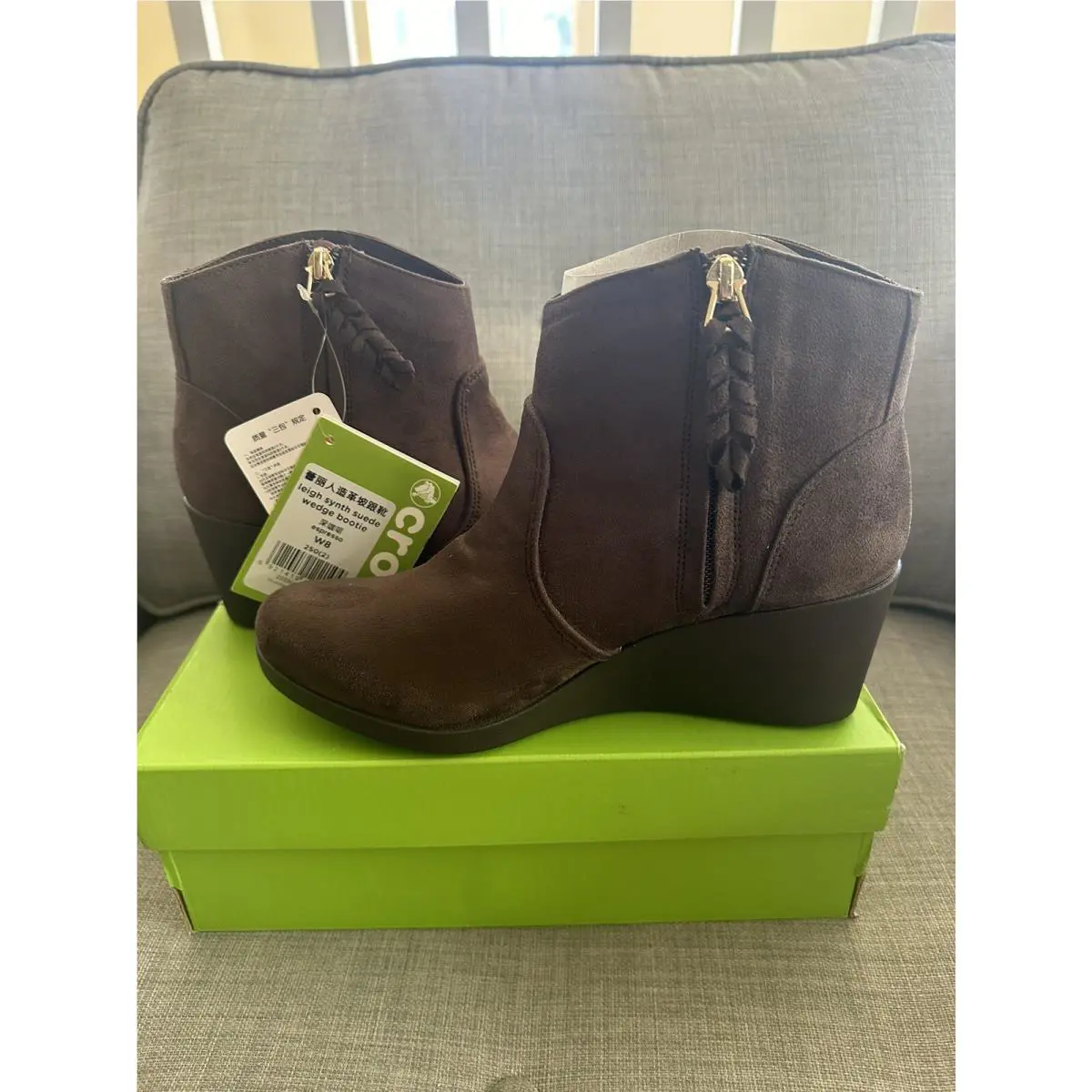Crocs shoes - Crocs Leigh Suede Wedge Bootie - Brown (UPC: 887350803150) 1