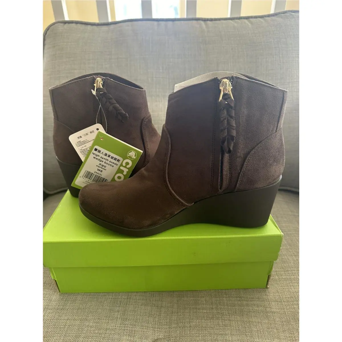 Crocs shoes - Crocs Leigh Suede Wedge Bootie - Brown (UPC: 887350803150) 5