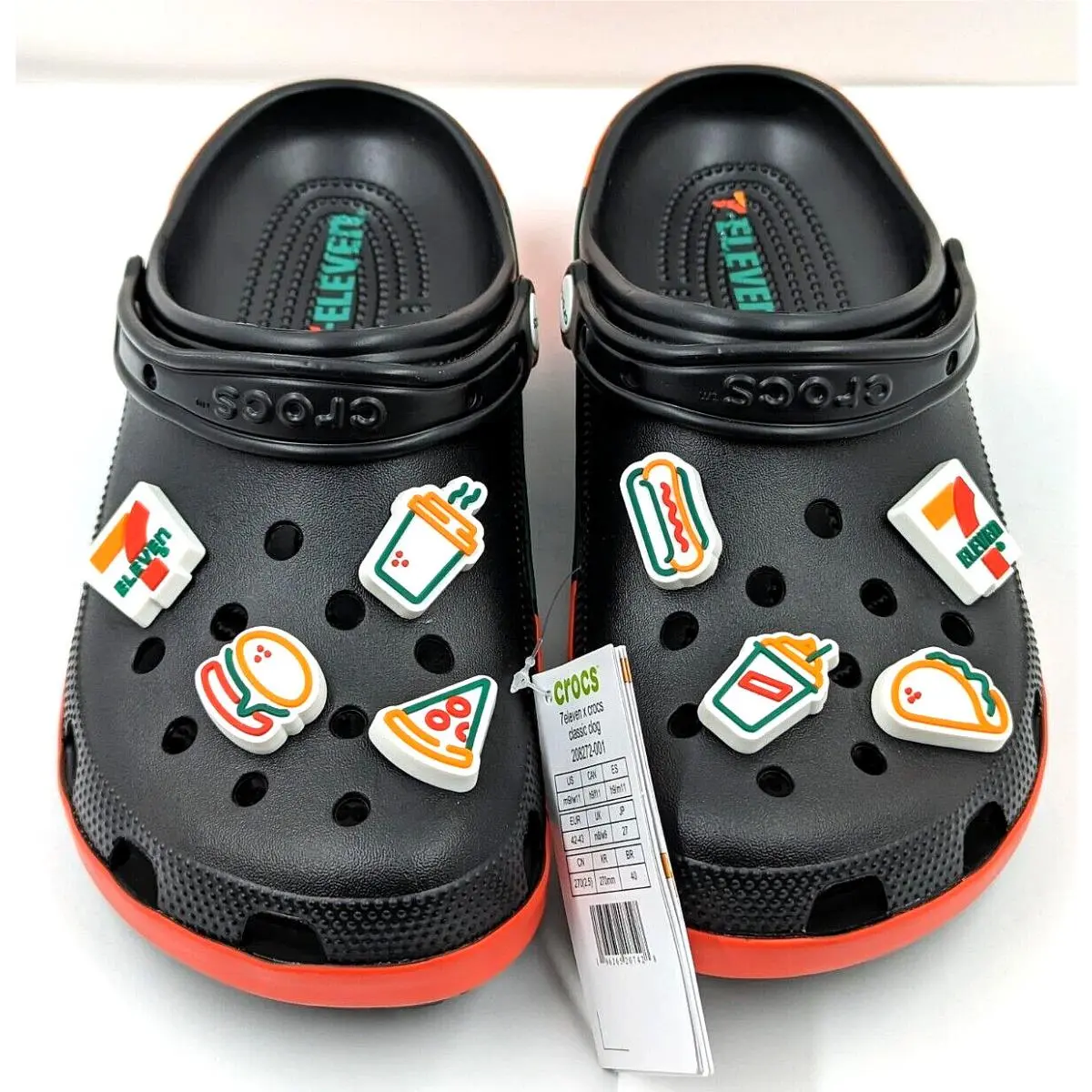 Crocs 7-Eleven X Classic Clog Black Men Slip On Sandals 208272-001 Men SZ-9