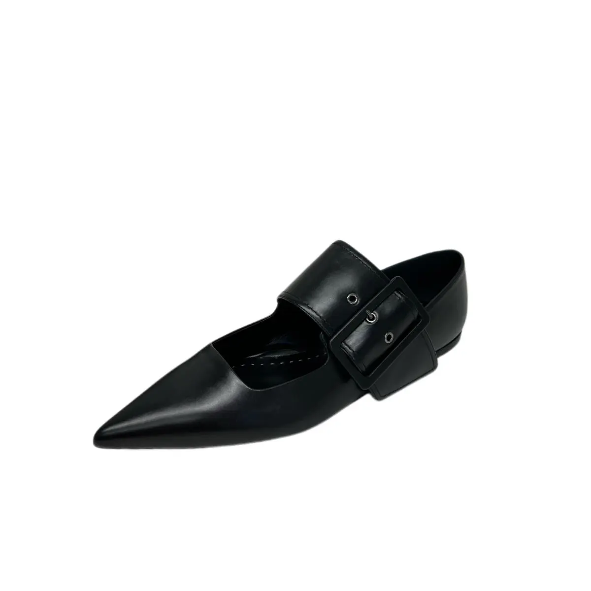 Max Mara Women`s Black Firin Leather Flat Loafers Size 12 by Crocs
