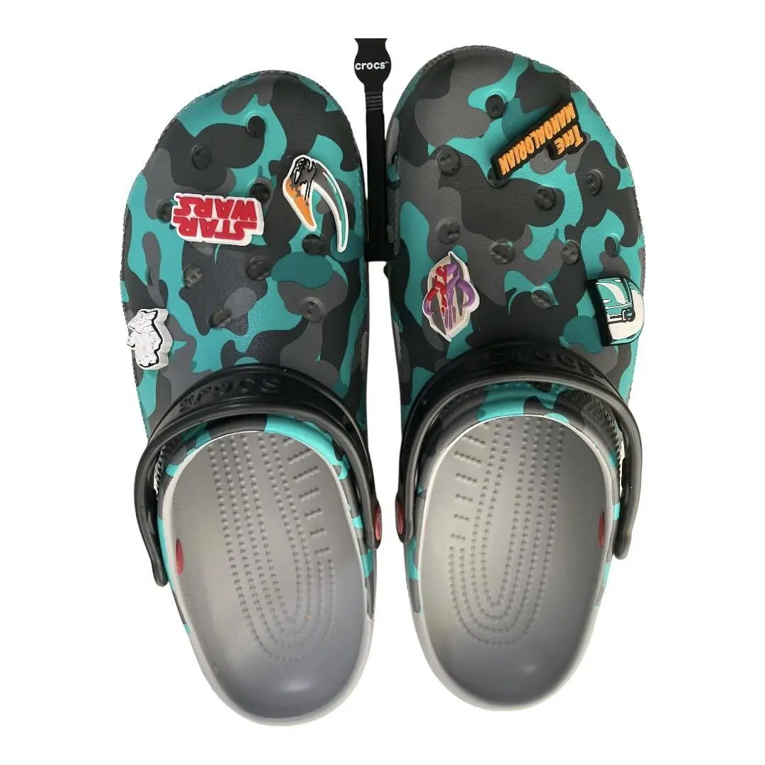 Crocs Disney Star Wars Mandalorian Clogs Men`s Size 11 Camo - Multicolor