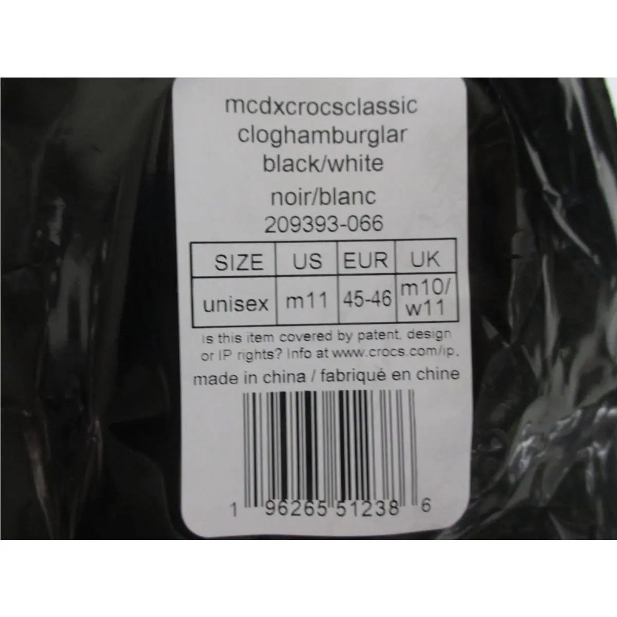 Crocs shoes - McDonalds X Crocs Classic Clog - Black White (UPC: 0196265512447) 1