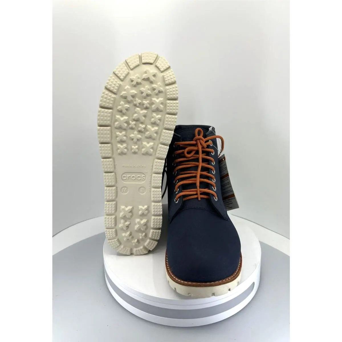 Crocs shoes - Crocs Cobbler 2.0 Lace Up Boots - Navy/Stucco 6