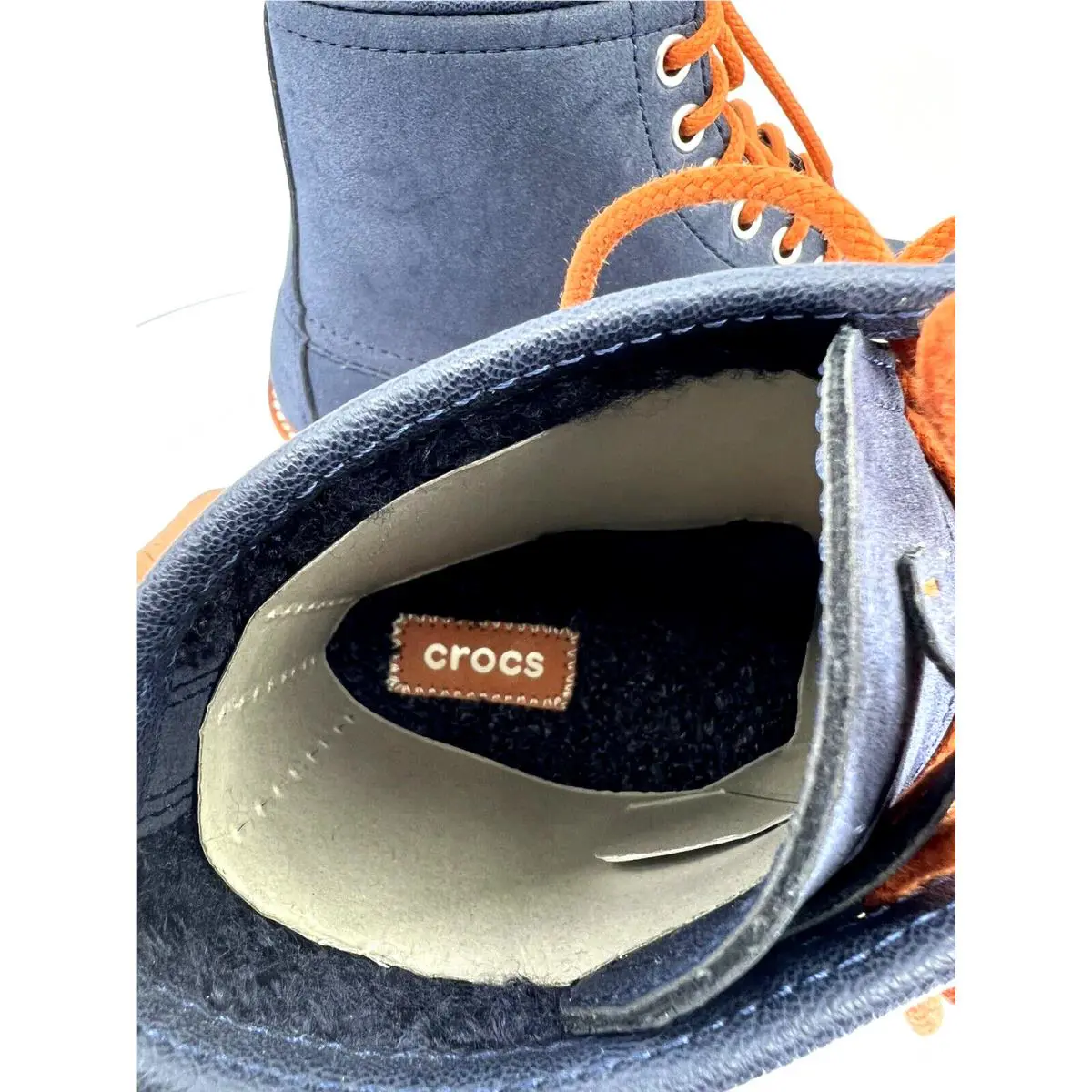 Crocs shoes - Crocs Cobbler 2.0 Lace Up Boots - Navy/Stucco 3