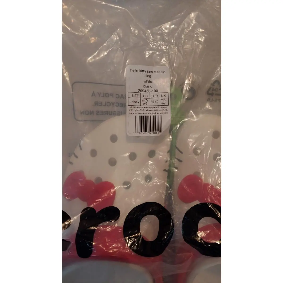 Crocs shoes - Crocs Hello Kitty - Hello Kitty - White (UPC: 196265570911) 1