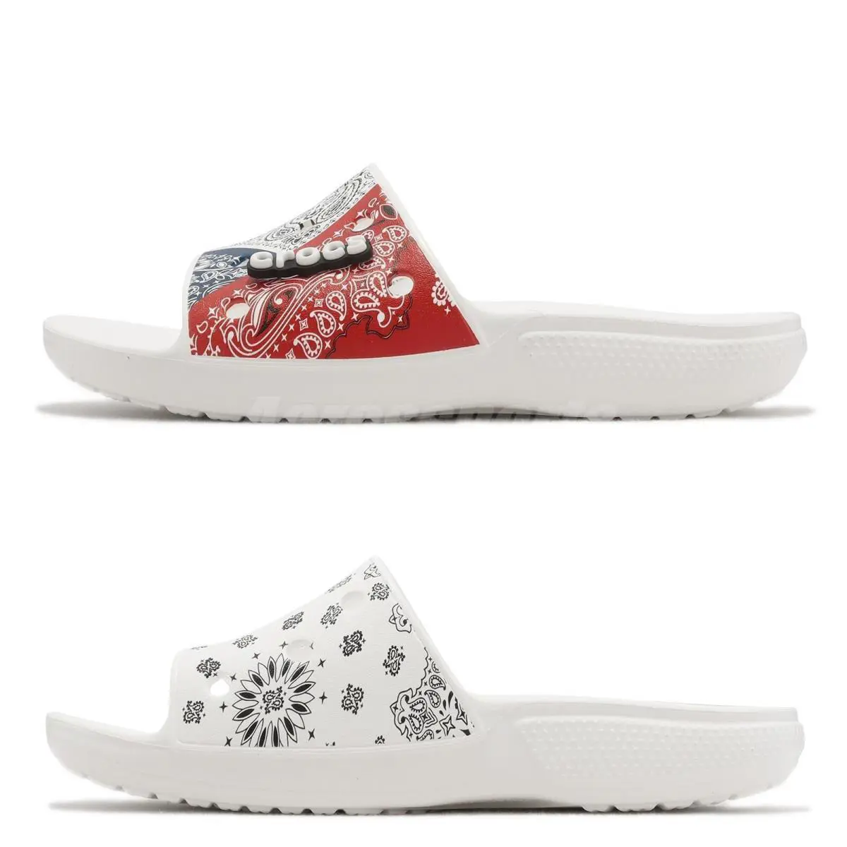 Crocs shoes - crocs Clássic Bandana Slide - Clássic Bandana Slide - White (UPC: 196265155439) 2