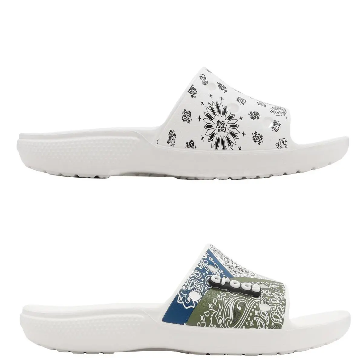 Crocs shoes - crocs Clássic Bandana Slide - Clássic Bandana Slide - White (UPC: 196265155439) 3