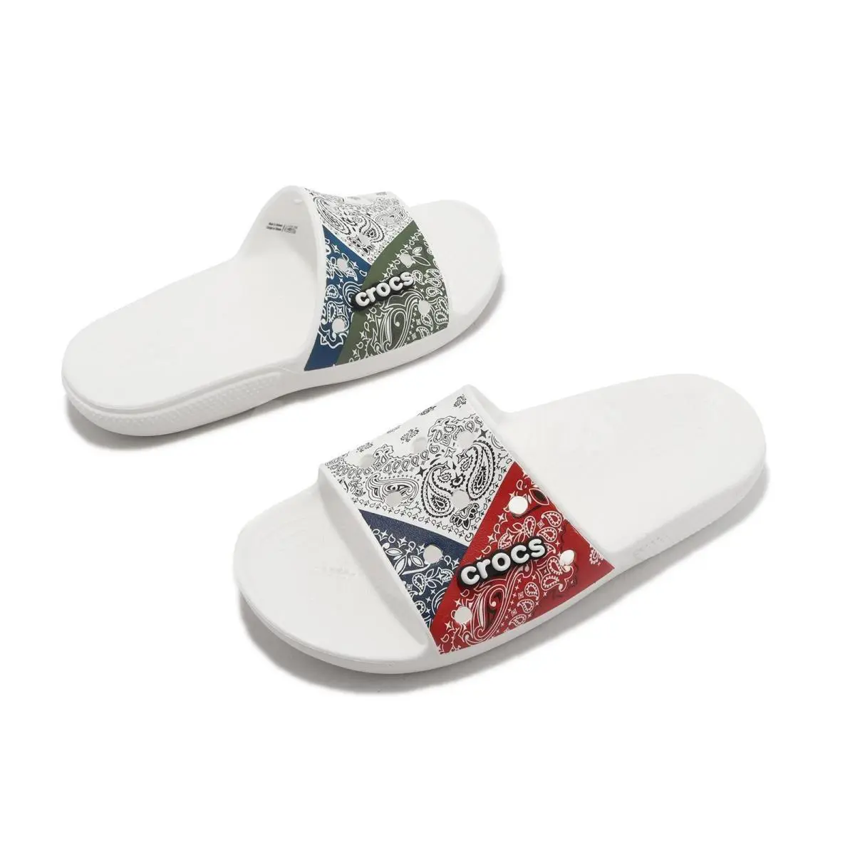 Crocs shoes - crocs Clássic Bandana Slide - Clássic Bandana Slide - White (UPC: 196265155439) 5