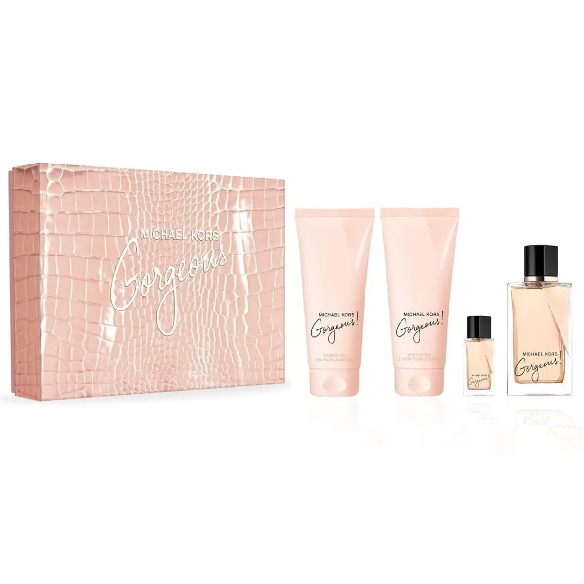 Michael Kors Gorgeous For Women 4 Pcs Gift Set 3.4 oz Edp Spray + Mini + Lotion