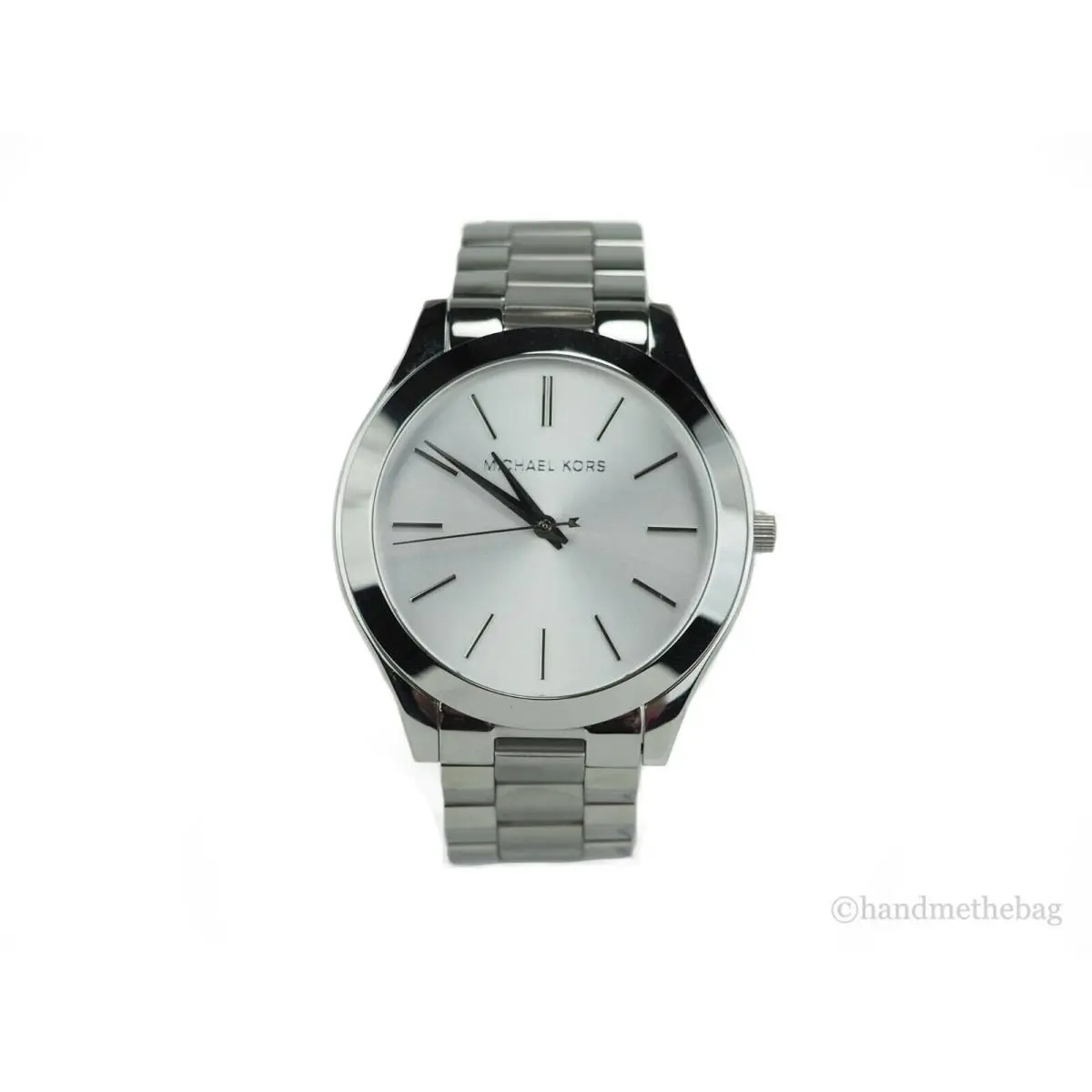 Michael Kors MK3178 Slim Runway Mono Silver-toned Stainless Steel Wrist Watch