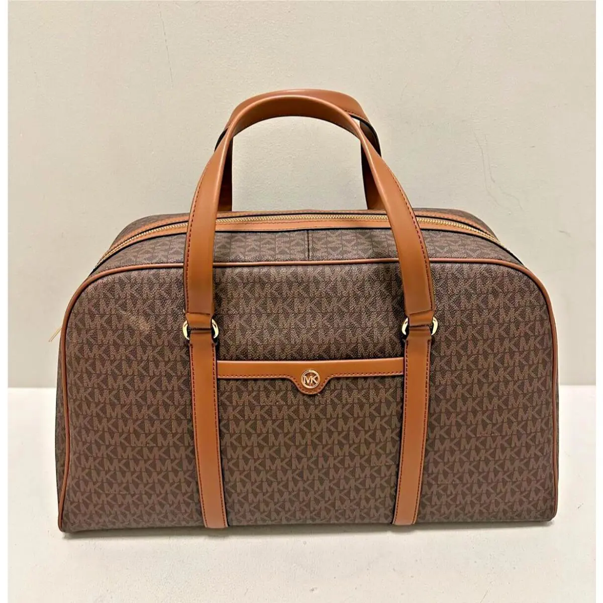 Michael Kors Travel XL Weekender Duffle Bag Luggage Shoulder Bag - MK Brown