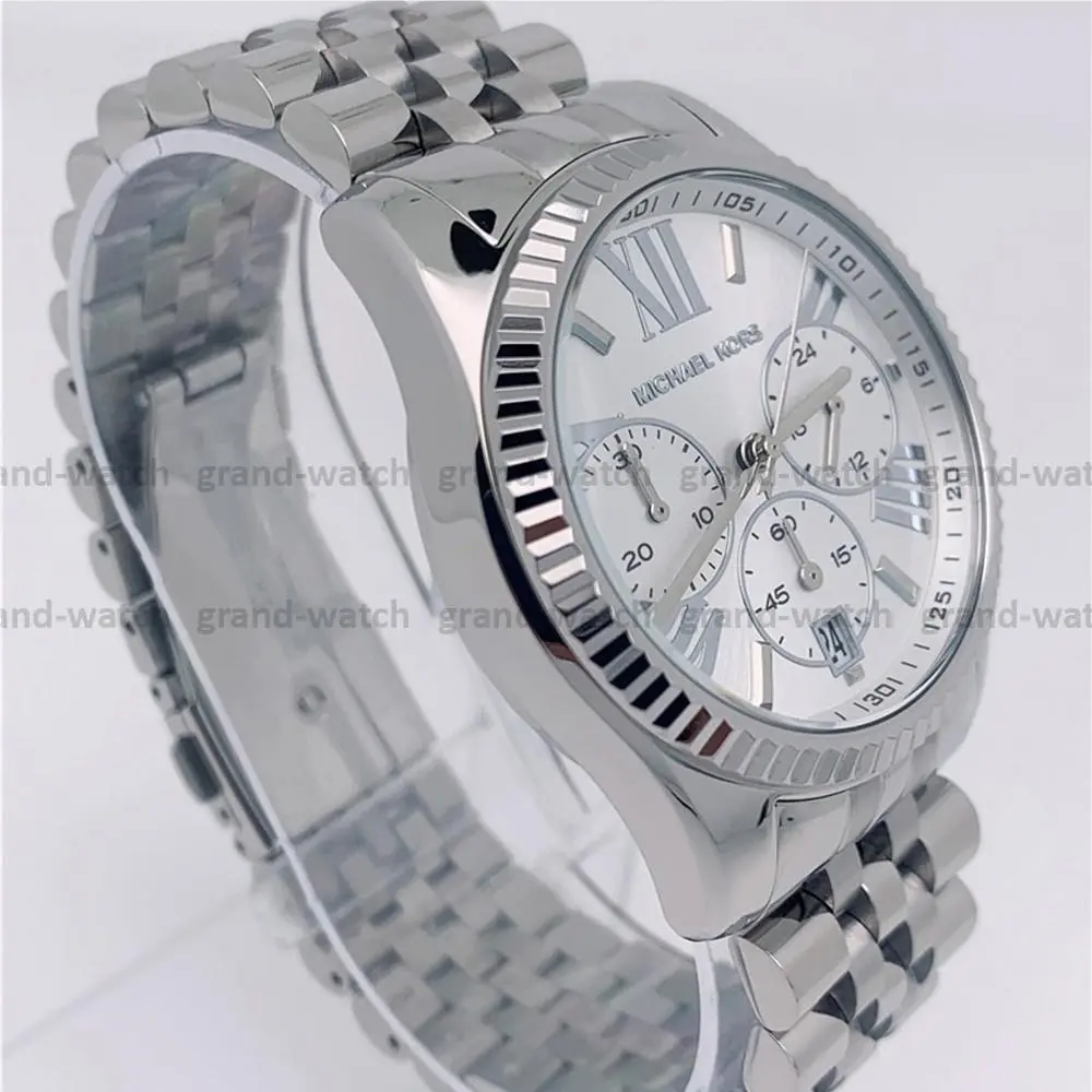 Michael Kors MK5555 Lexington Silver Chronograph Analog Fashion Women`s Watch