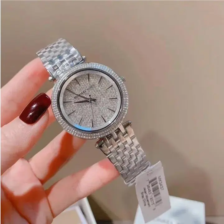 Darci Silver+crystal Pave Bling Glitz Bracelet Watch MK3437 by Michael Kors