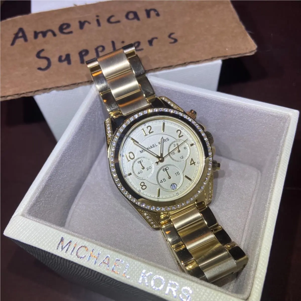 Michael Kors Men Women`s Blair Chronograph Gold-tone Steel Watch - MK5166