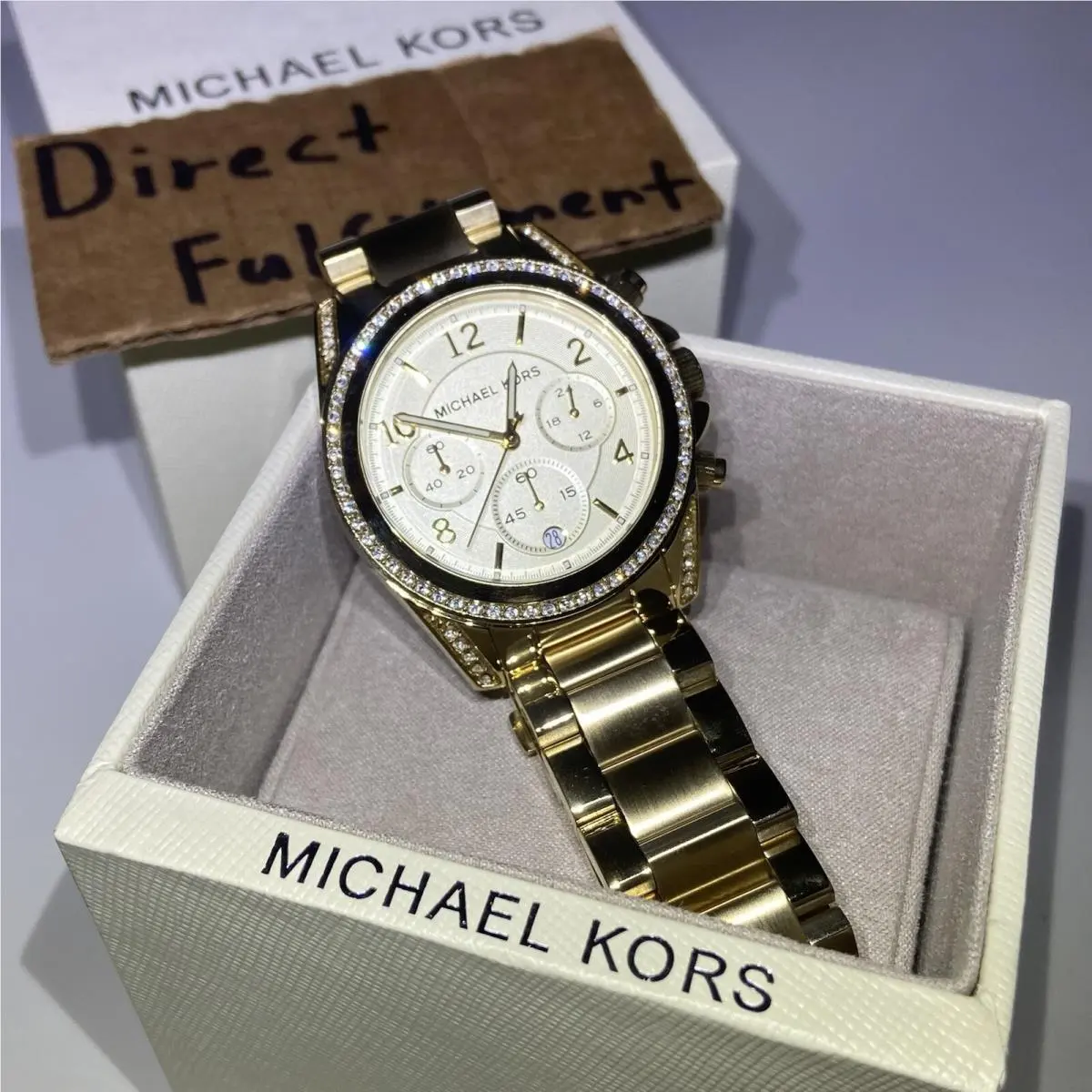 Michael Kors Men Women`s Blair Chronograph Gold-tone Steel Watch - MK5166