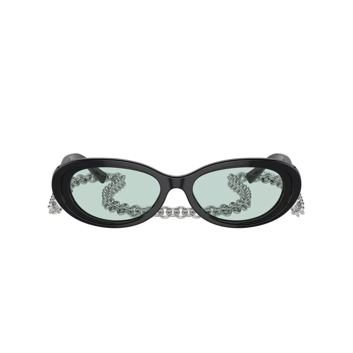 Tiffany Co TF4221F 8001D9 Black Silver Chain Sunglasses 54mm /new/authentic