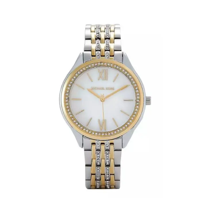 Michael Kors Mindy Three-hand Women Quartz Stainless Steel Silver White MK7084