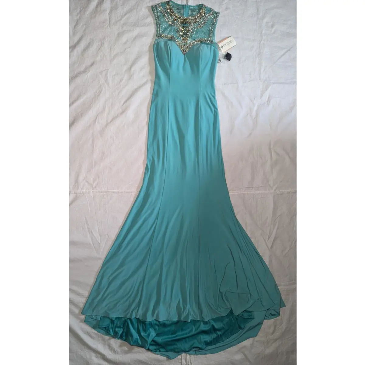 Brooklyn Bridal Prom Tiffany Designs Turquoise Formal Dress Size 6 - Rare