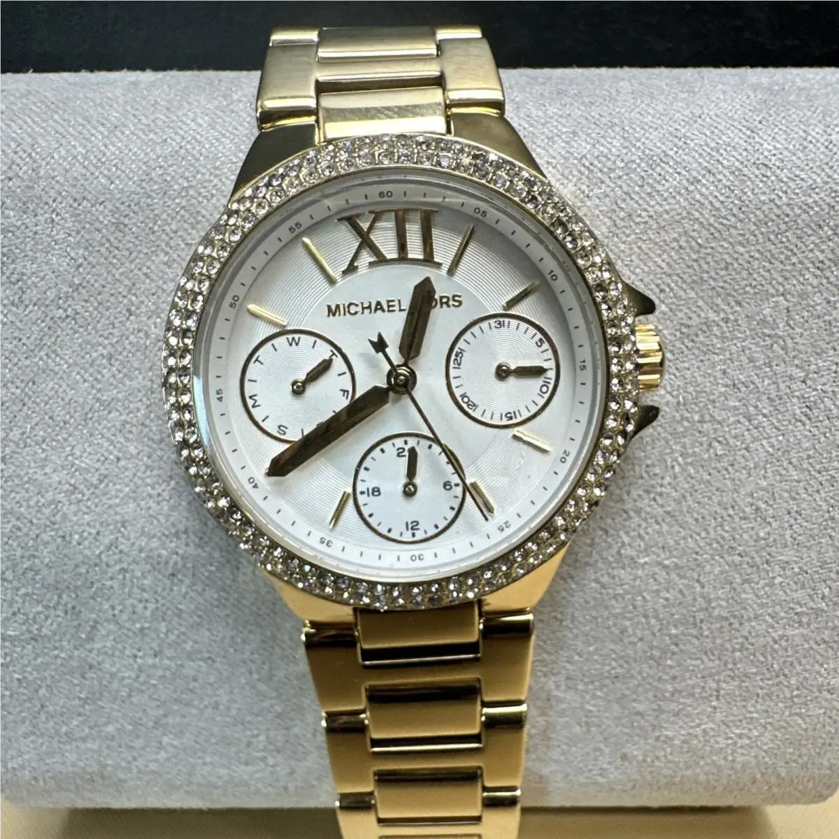 Michael Kors Camille Gold Pave Glitz Ladies Chronograph Watch MK6844