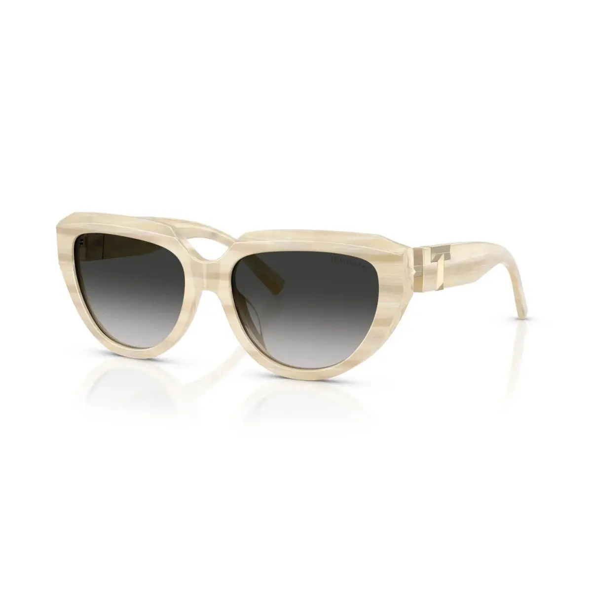 Tiffany TF 4238U Striped Ivory/grey Shaded 84313C Sunglasses by Tiffany & Co.