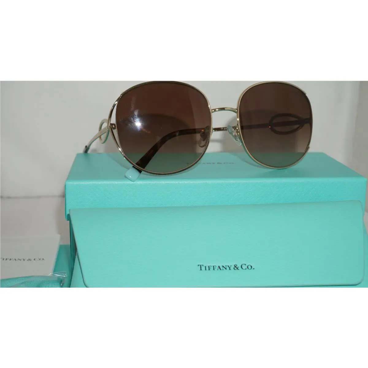 Tiffany CO Sunglasses Gold Brown Gradient TF3065 60213B 56 18 135