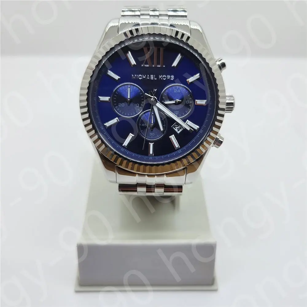 Michael Kors MK8280 Lexington Chronograph Navy Dial Stainless Steel Men`s Watch