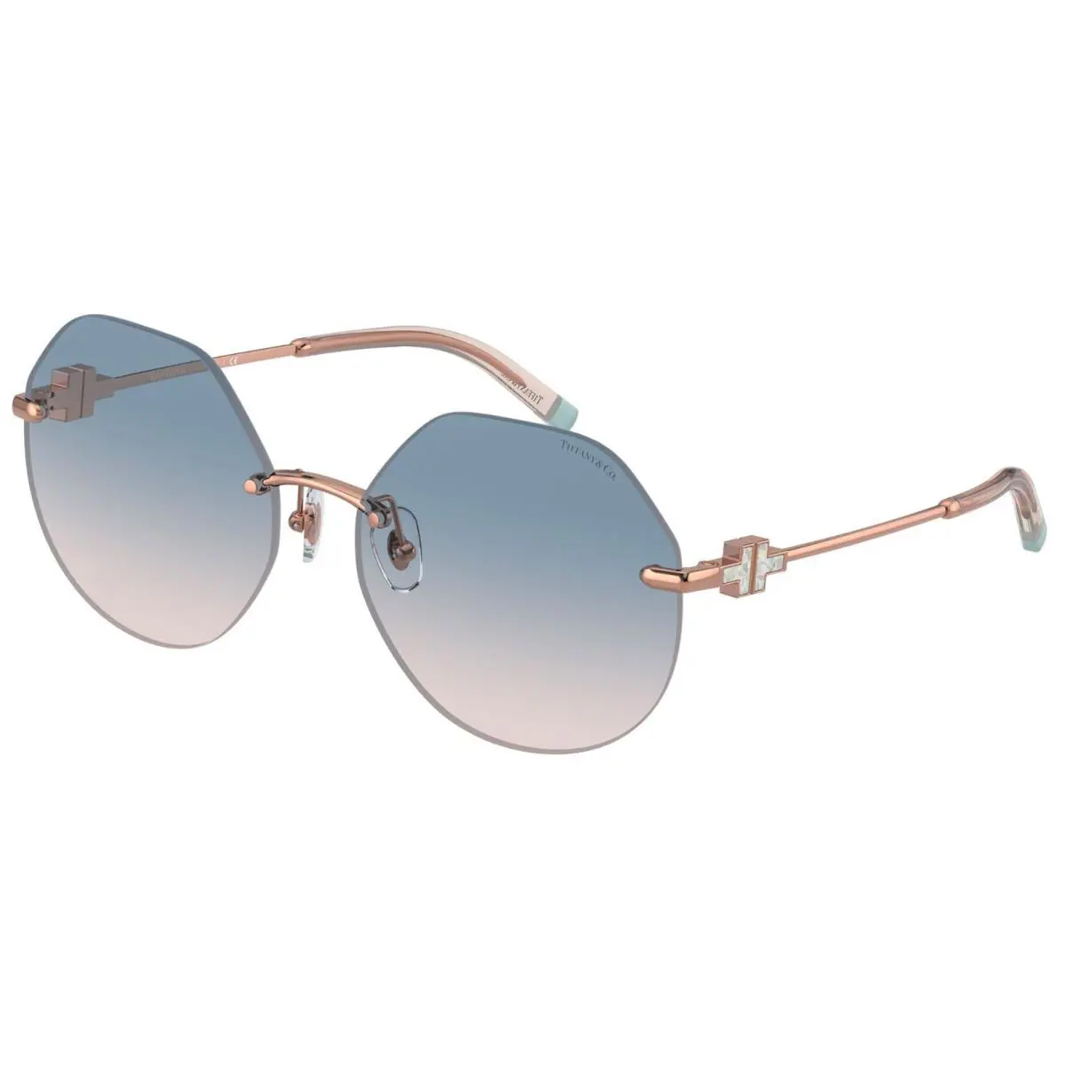 Tiffany T TF 3077 Rose Gold/blue Pink Shaded 6160/16 Sunglasses
