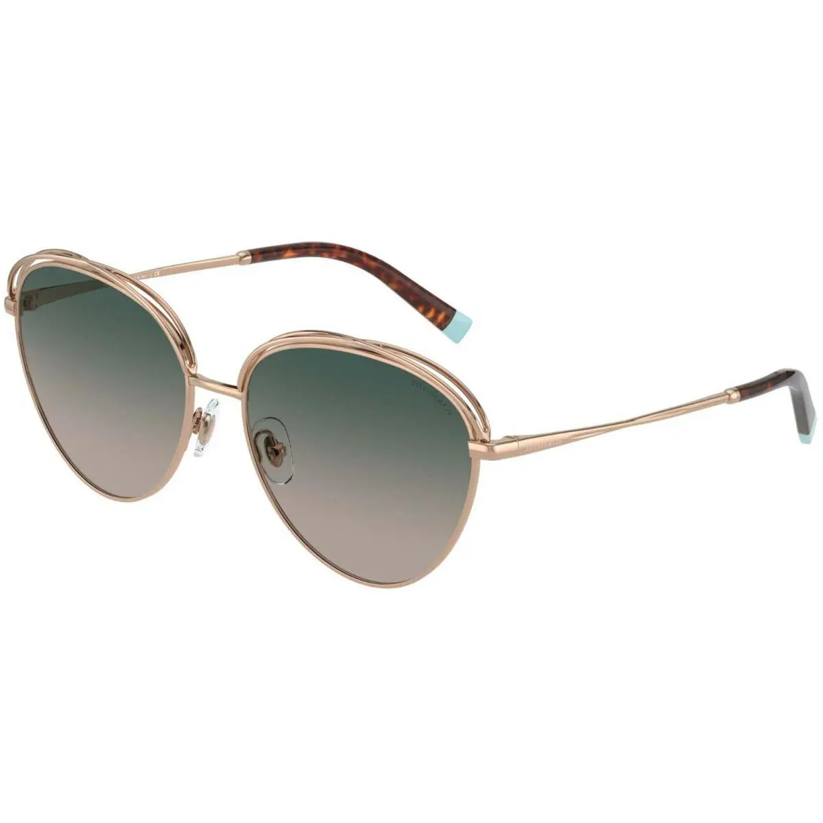 Tiffany TF 3075 Rose Gold/green Shaded 6157/2C Sunglasses