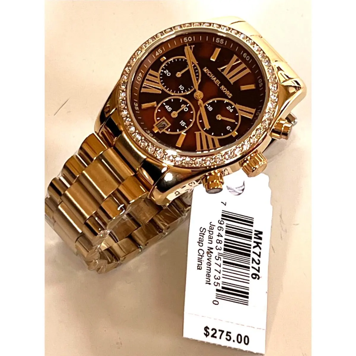 MK7276 Lexington Lux Brown Dial Gold-tone Watch Gift Box by Michael Kors