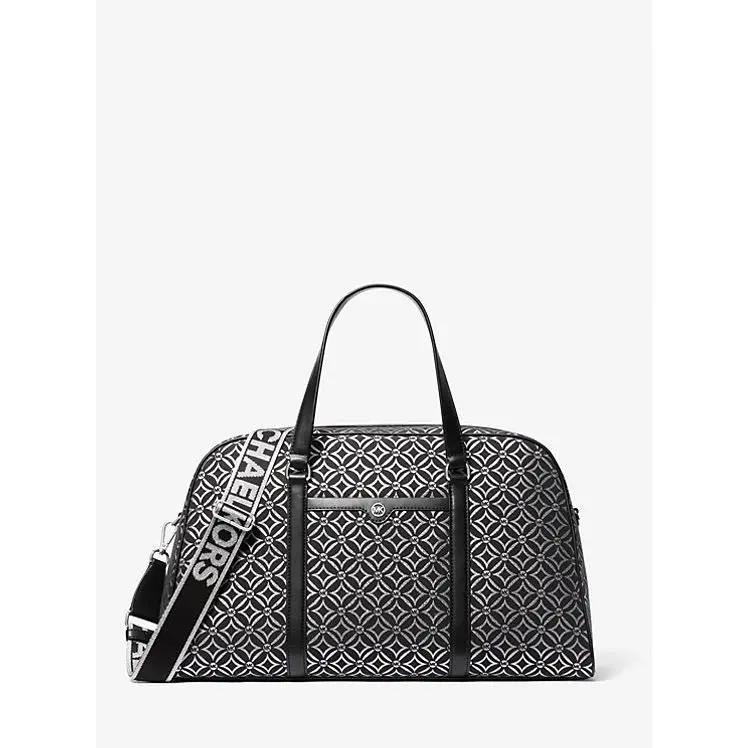 Jet Set Travel X-large Metallic Logo Jacquard Weekender Bag by Michael Kors