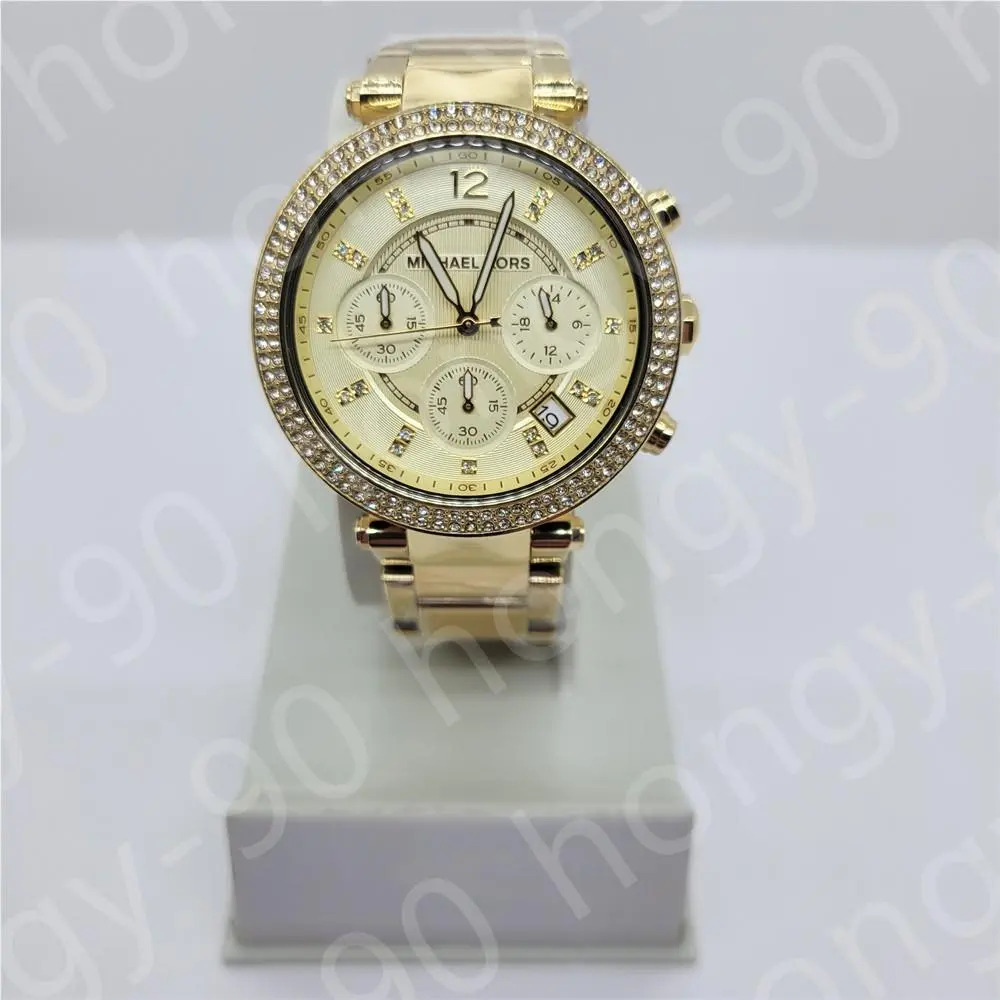 MK5354 Parker Gold Tone Crystal Pave Stainless Steel Women`s Watch by Michael Kors