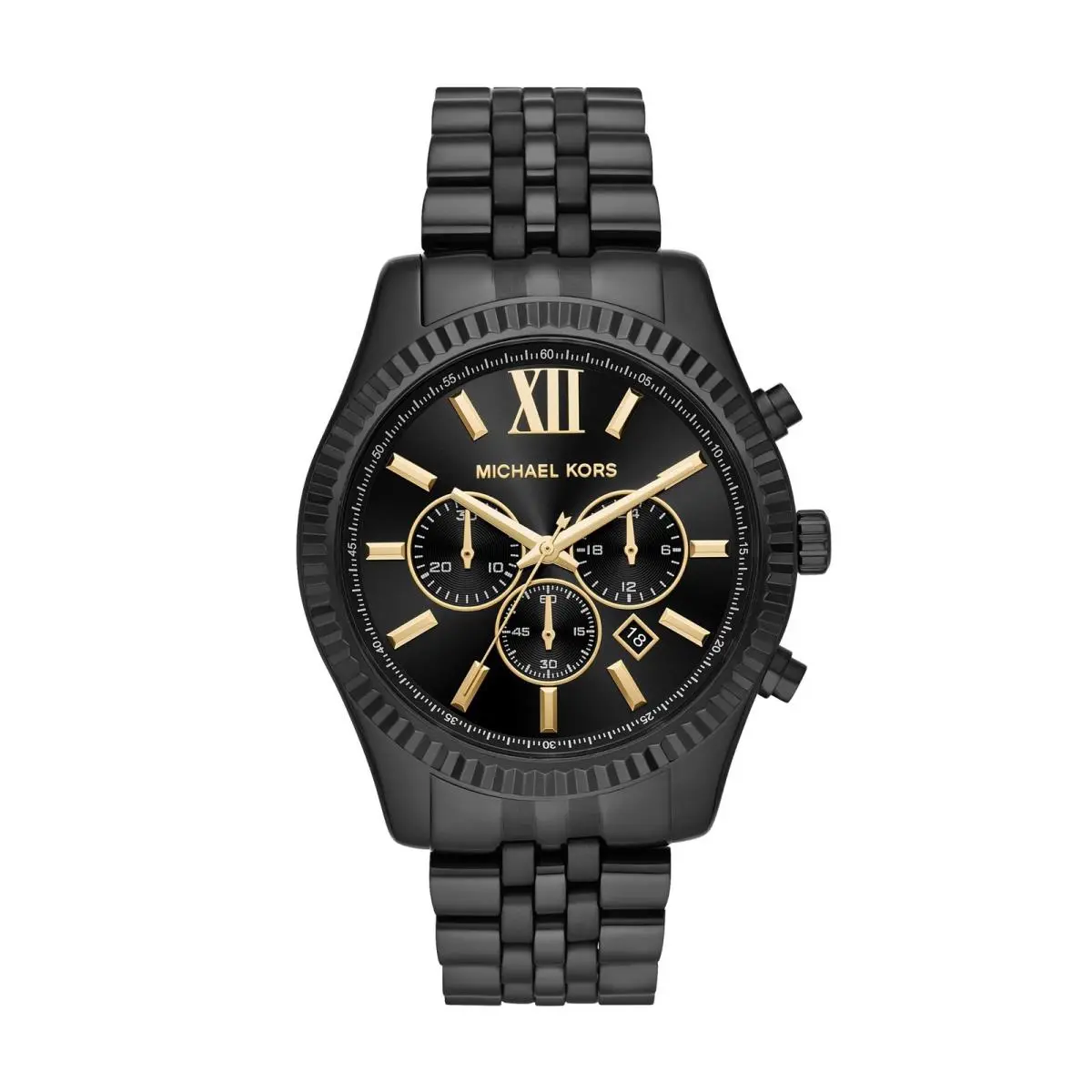MK8603 Black Dial Stainless Steel Analog Quartz Men`s Watch by Michael Kors