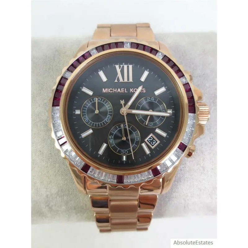 Everest Rose Gold Oversized Chronograph Watch MK6972 + Box by Michael Kors