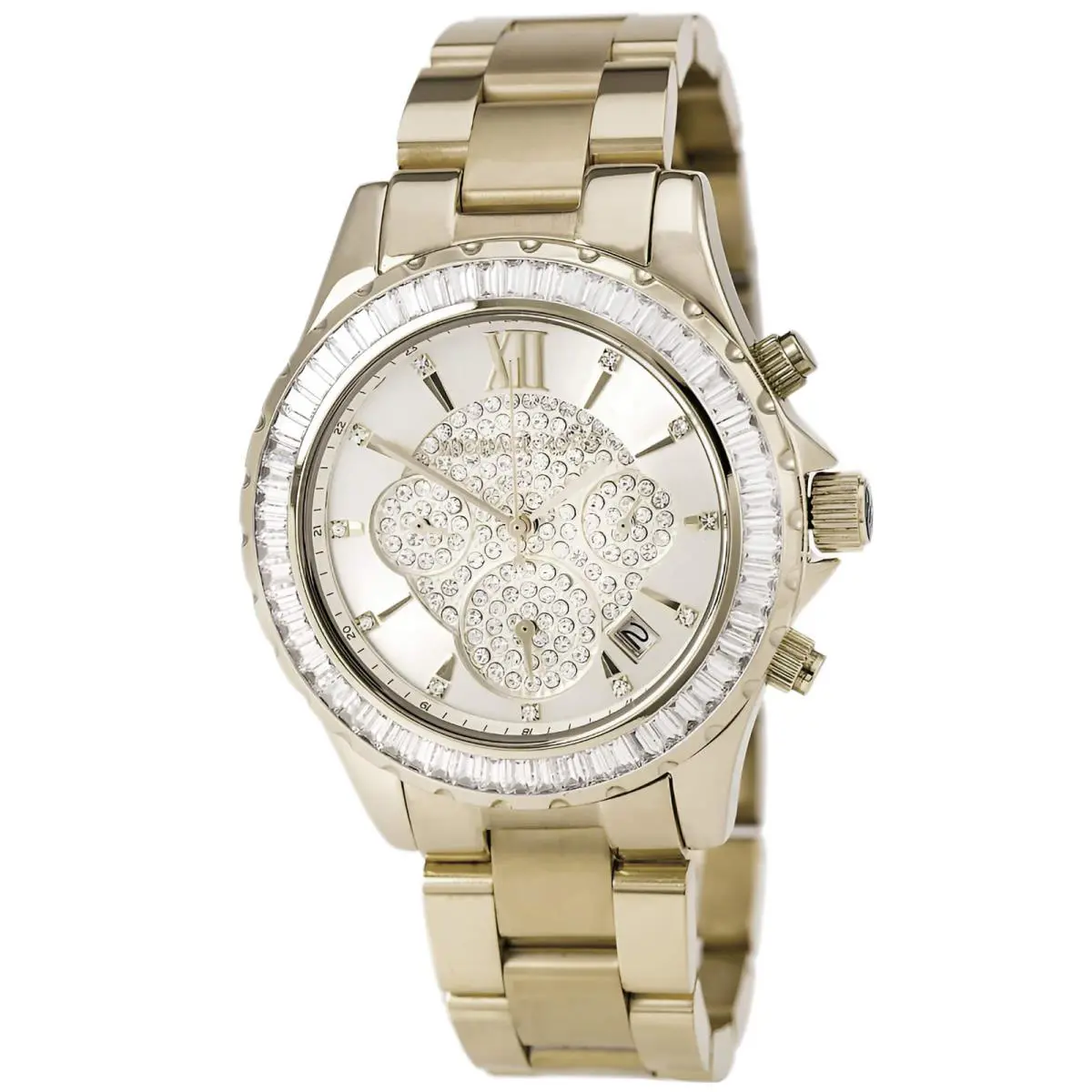 Michael Kors Women`s MK5810 Watch Madison Crystal Gold Tone Dial and Bracelet - Yellow, Dial: Yellow, Band: Yellow/gold