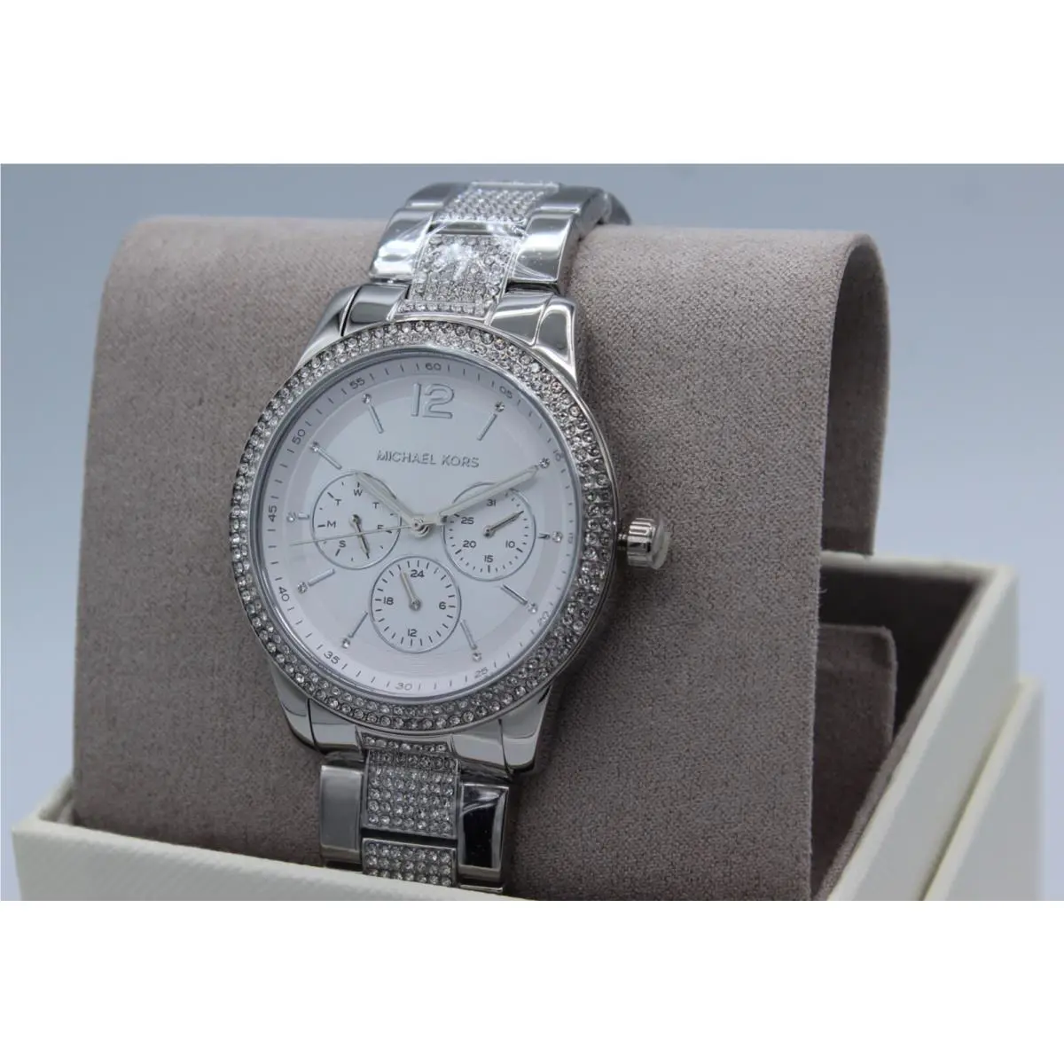 Michael Kors MK7294 Tibby Womens Pave Glitz Chronograph Watch