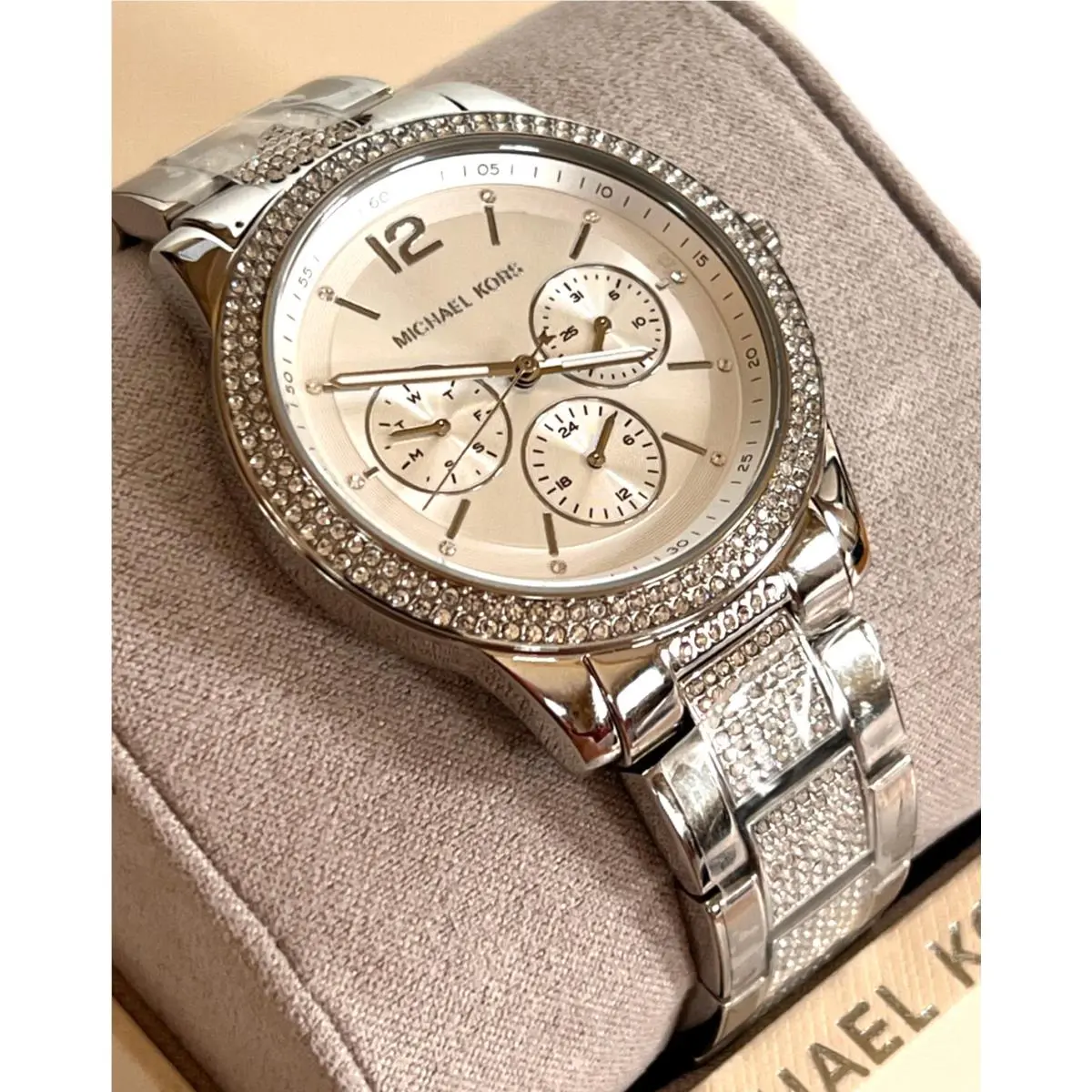 MK7294 Tibby Womens Pave Glitz Chronograph Watch by Michael Kors