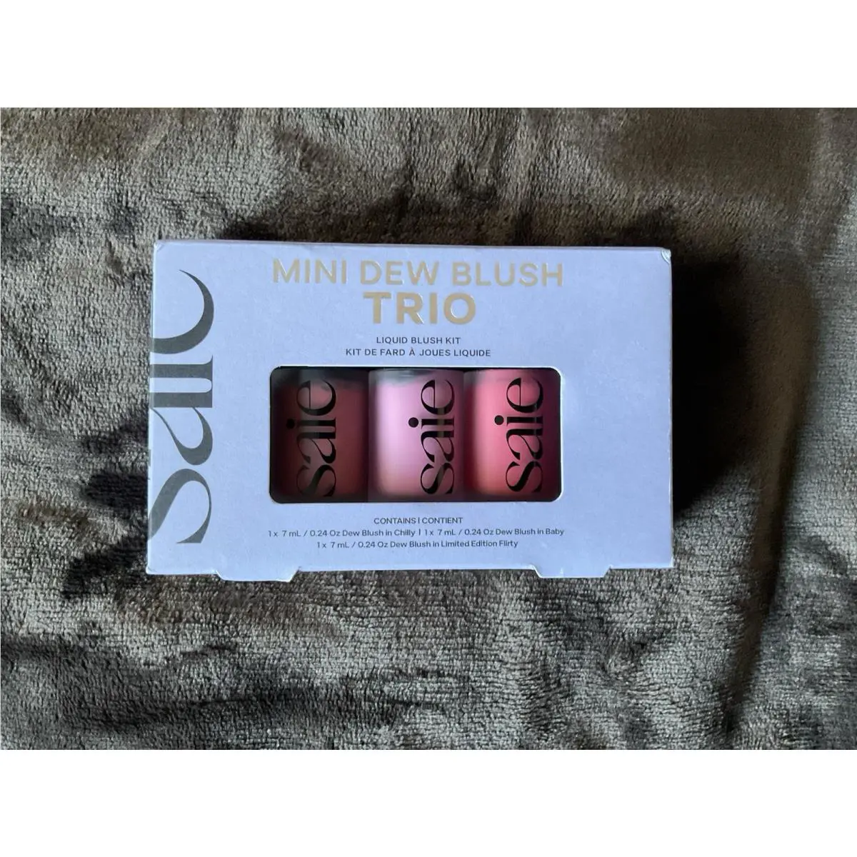 Saie Mini Dew Blush Trio Set Limited Edition Holiday Baby Chilly Flirty