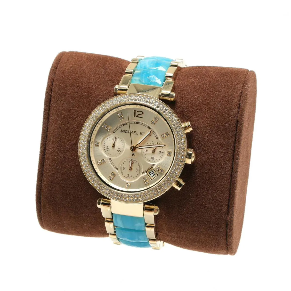 Michael Kors MK6364 Women Stainless Steel and Blue Acetate Bracelet Watch F1332