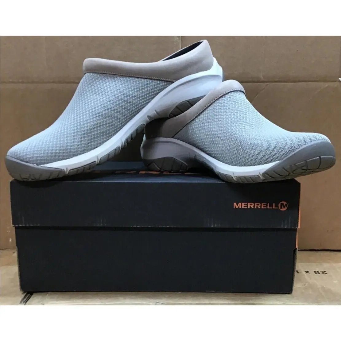 Merrell Women`s Tan Encore Breeze 4 Taupe Mesh Mule Clogs J000552 R3